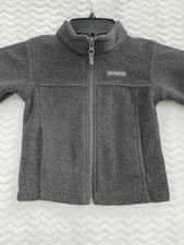 Columbia Boy's Fleece Jacket Coat Toddler 2T Full Zip Dark Gray Pockets