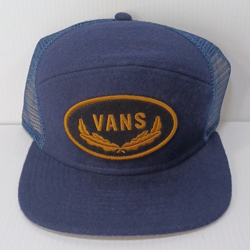 WTAPS x VANS Panel Trucker Snapback Hat Cap Navy Blue with Embroidered Patch - Picture 7 of 7