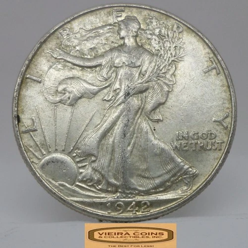 1942 Walking Liberty Half Dollar, 90% Silver - #C58455NQ