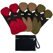 6 Pcs Reusable Menstrual Pads Ultra Absorbent Cloth Pads for Heavy Flow Sanit...