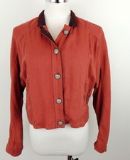 Free People XS Cropped Jacket Button Down Dolman Sleeve Light Weight Linen Rayon