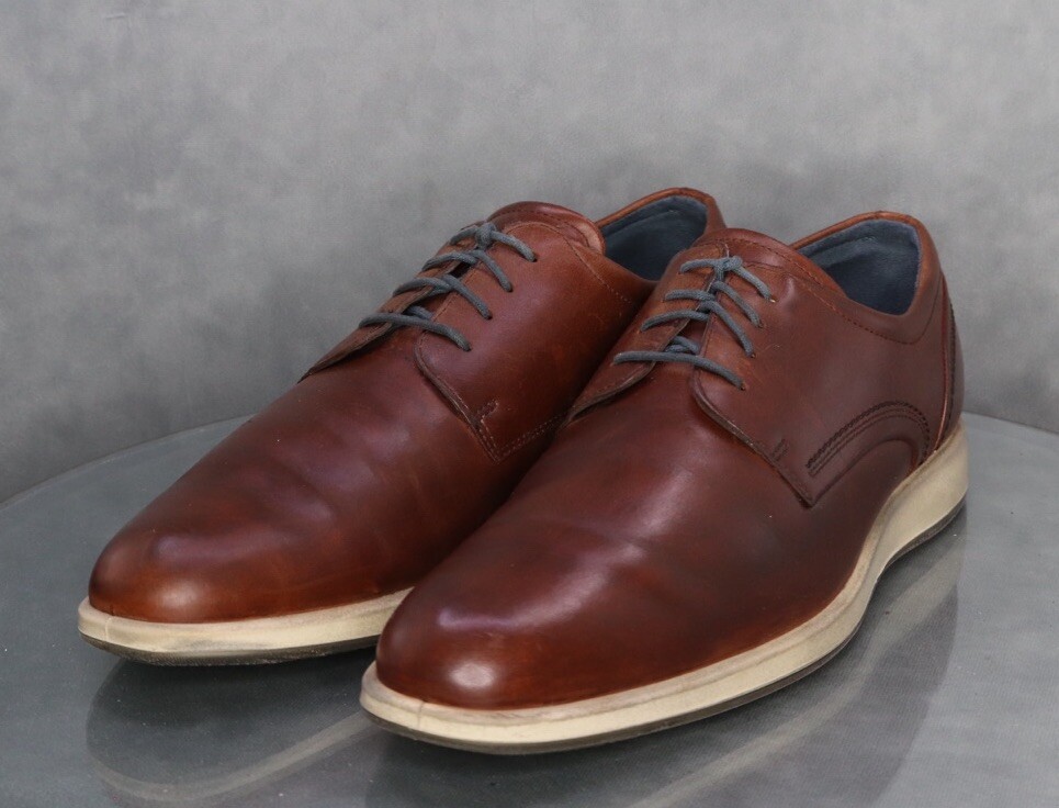 SAOLA Scarpe eleganti Ecco St. 1 ibride in pelle LiteDerby da uomo taglia EU 46 marrone