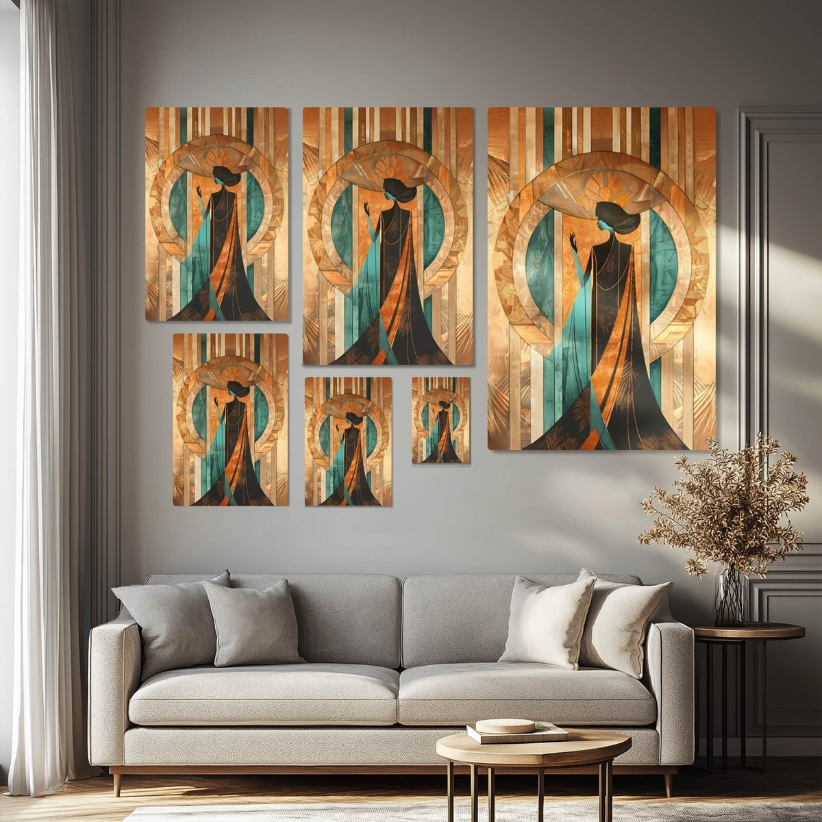 1920's Woman Art Deco Style Vintage Wall Art Print on Canvas