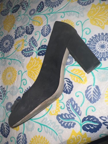 Kate Spade New York Blockabsatz Größe 9M schwarz Wildleder Schleife goldfarbene Nieten - Bild 6 von 21