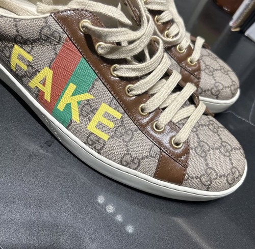 Gucci Ace GG Monogram 'Not Fake" Shoes Trainers Sneakers 10.5G / US11 - Picture 4 of 9