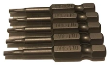 Lot of (5) IVY Classic Impact Plus T10 TORX Power Bit 2" Length