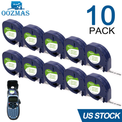 Compatible DYMO LetraTag Refills 91330 White Paper Label Tape 12mm LT-100H 1/2