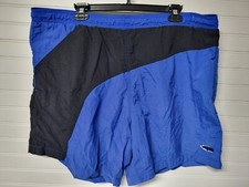Vintage 90s Laguna Lined Swim Trunks Shorts Black  Blue Drawstring Size L
