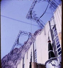 Stereo Realist Slide - HOOVER DAM power plant - 1950s Kodachrome #113