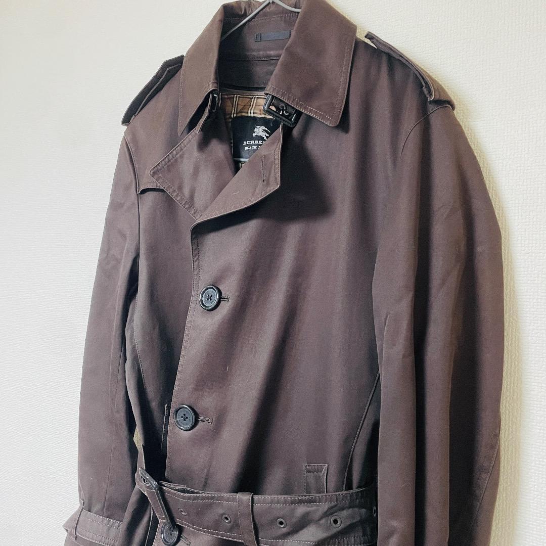 Burberry Black Label Trench Coat Brown Cotton With Check Pattern Size M Women thumbnail 18