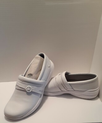 Nurse Mates Women's White Shoes Slip-On Cheri Slip Resistant Leather Size 11M