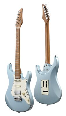 Donner DST-550 E-Gitarre Eisblau Retro Modern Double-Cut Gitarre mit Bag