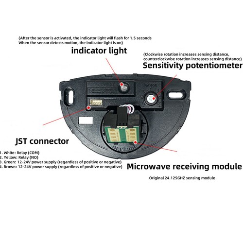 24.125 Human Inductive Motion Microwave Radar Sensor for Automatic Door AC12-24V - Foto 7 di 17