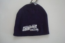 SEAHAWKS SEATTLE DEADSTOCK TOBOGGAN KNIT VINTAGE BEANIE SKULL HAT CAP K5