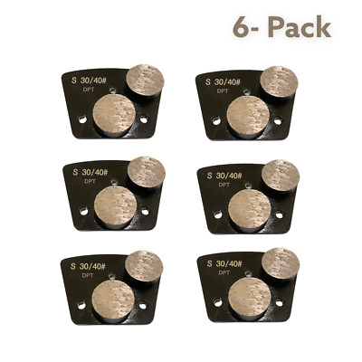 Trapezoid Grinding Discs For Concrete Floor Grinders Soft Bond 30 Grit 6 Pack
