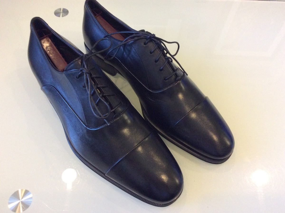 Monte Rosso Mens Lazio Black Leather Cap Toe Oxfords Size  display picture 1