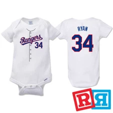 Texas Rangers Nolan Ryan Baseball Gerber Baby Onesie® Cotton Bodysuit
