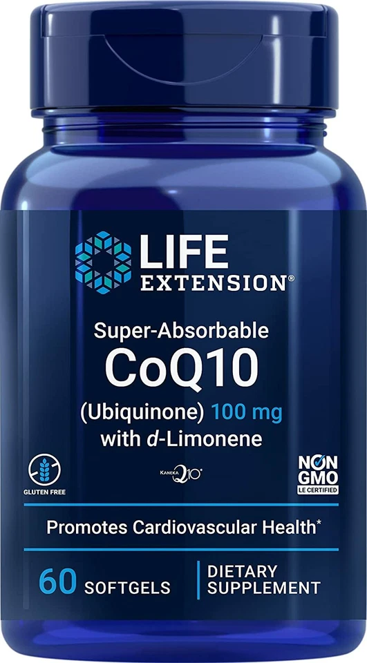 PACK de 2 Life Extension súper absorbible CoQ10 100 mg d-limoneno para cardio 60SG Foto 2 de 4