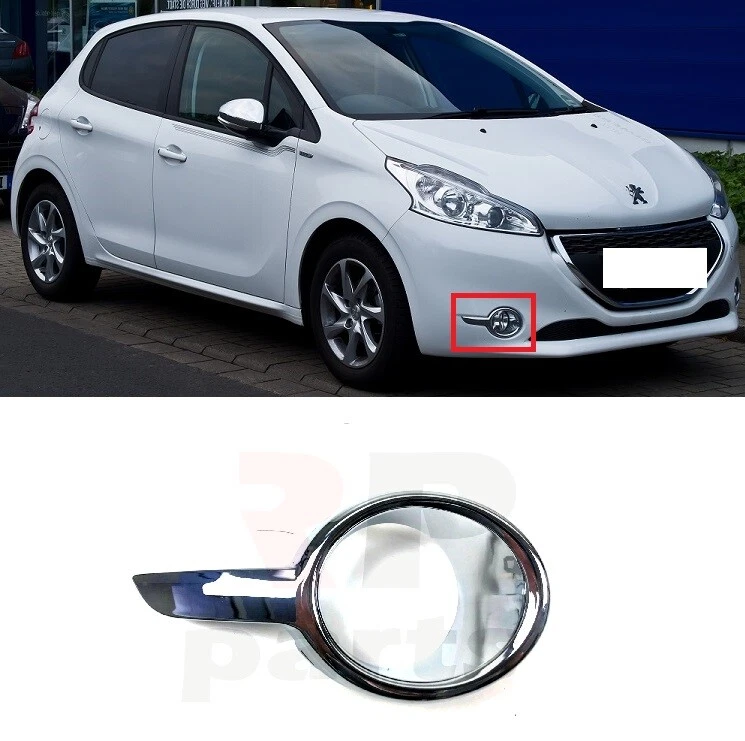 FOR PEUGEOT 208 12-18 NEW FRONT BUMPER FOG LIGHT SURROUND FRAME CHROME  RIGHT O/S