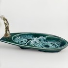 Vintage Mid Century Modern California Pottery Glazed Golfer Ashtray 8.5”L