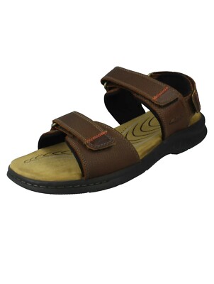 Herren Clarks ''Hapsford Creek'' gewalkte Leder Freizeit Riemen Sandalen 8 G