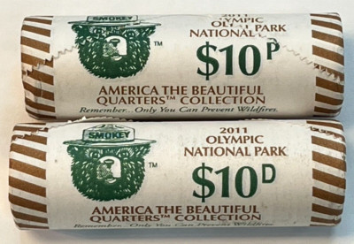 2011 P & D Smoky Bear Olympic National Park ATB Quarters, Two (2) Rolls OBW