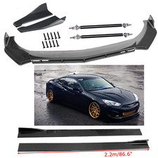 Carbon Fiber Front Bumper Lip Side Skirt Strut Rods For Hyundai Genesis Coupe