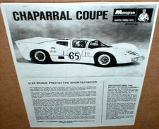 1966 Monogram Chaparral 2D Coupe Model Car 1/24 Info Sheet PHOTO COPY ONLY