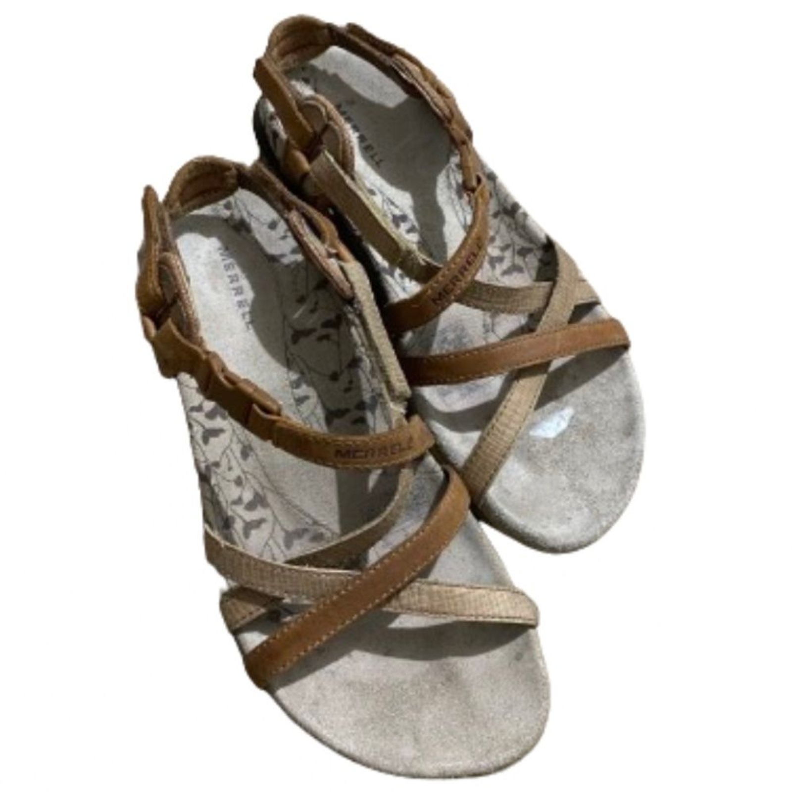 Merrell sandali da passeggio donna in pelle 1 scarpa ha una crepa sulla suola z 36 "