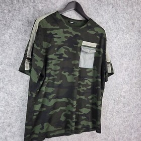 Nuon Shirt Mens Extra Large Green camo Short Sleeve Round Neck Casual 11306
