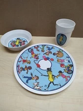 National Home Products Artisan Ware Mr. Peanut Plate Cup & Bowl Snack Set
