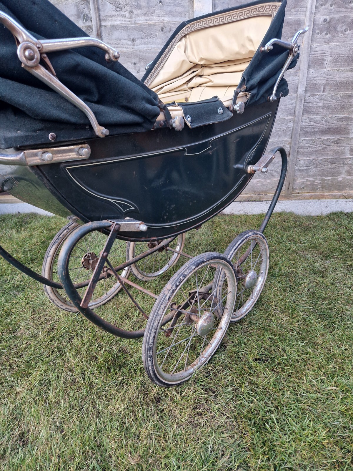 Genuine vintage antique dolls pram distressed for display or restoration eBay
