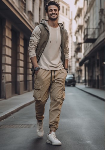 ITALYMORN Cargo Jogger Pants with Big and Deep Pockets for Men Khaki - Picture 8 of 9