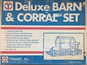 Deluxe Barn Corral Set Vintage Model Horse Toy Nib From 1990s