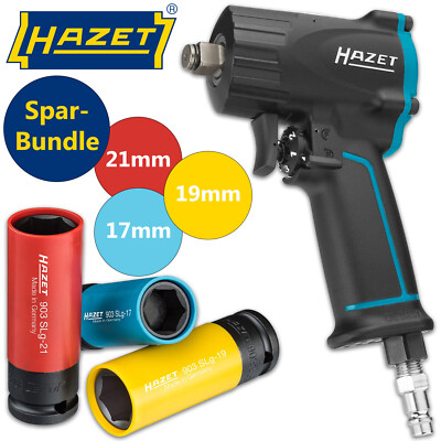 HAZET 9012M Schlagschrauber kurz 1100NM 1/2'' + Steckschlüsselsatz 17 19 21mm