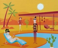 SHAG Art "The Supplicant" 04 Retro Custom Framed Palm Springs Artwork Ship FREE 