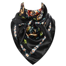 Boho Wild Rag Silk Feel Western Neckerchief with Paisley Cowgirl Scarves Wild...
