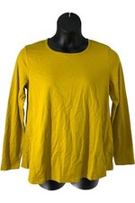 Denim  Co. Essentials Regular Jersey Round Neck Swing Top Golden Palm