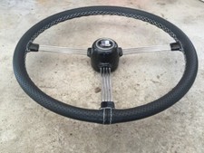 Pour Triumph TR4 61-65 Housse De Volant En Cuir Perforé Gris Clair ST