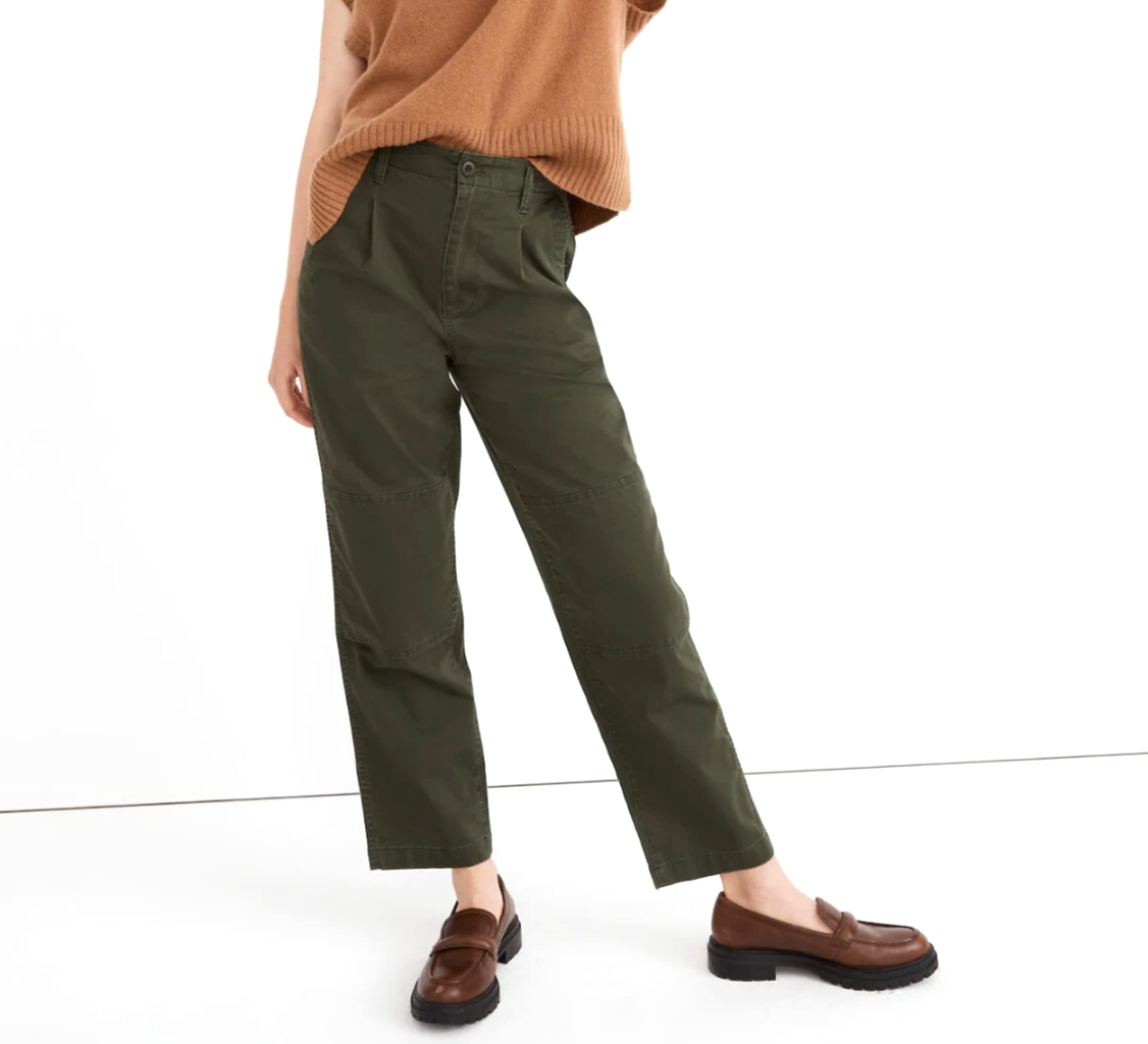 Madewell Women's 27 4 Pants Perfect Vintage Straight Leg Forest Wash High Rise