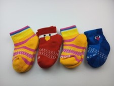Bombas Toddler Sesame Street Big Bird Elmo Lot Of 4 Pairs Socks Size T
