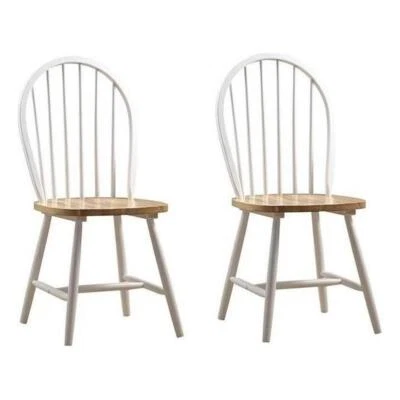 Boraam Farmhouse Dining Chair in Cream and Natural (Set of Two)