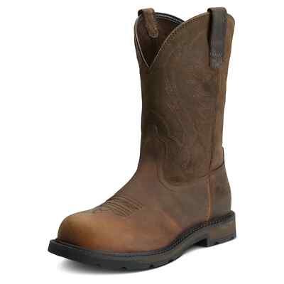 ARIAT Men's Groundbreaker Pull-On Round Steel Toe 4LR Safety Work Boot 10014241