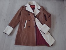 Women's Tommy Hilfiger Leather /wool Trim Coat Brown Color Size 6