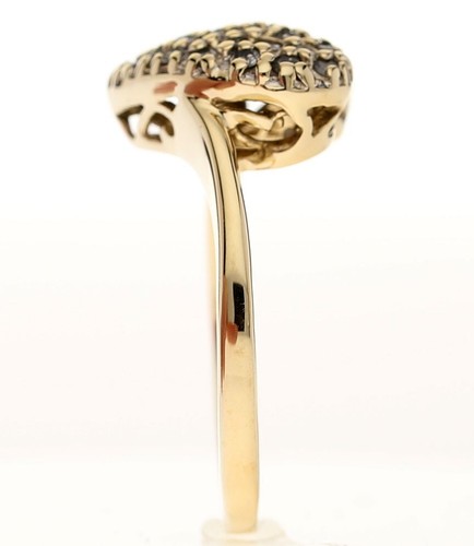 Diamond Filigree Heart Ring 14K Yellow Gold  .20CT  Size 6 1/4 - Picture 5 of 8