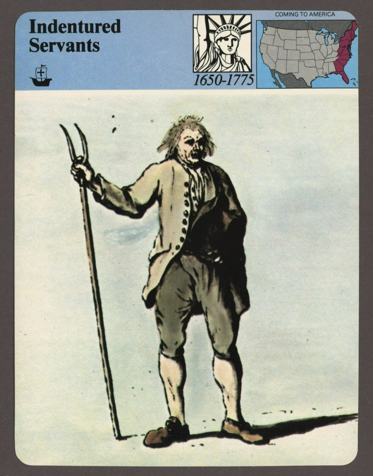 Indentured Servants Story of America Immigration History Card | eBay