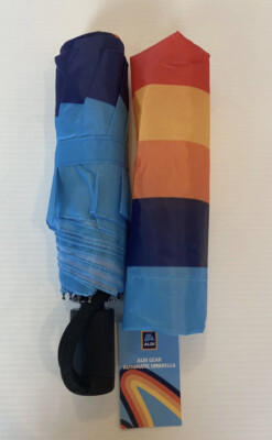 Aldi Gear Compact Umbrella New 2023 Capsule Collection Multicolor Striped Auto