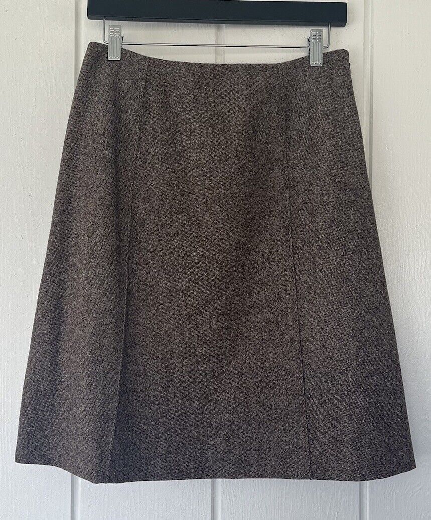 VTG ANN TAYLOR Brown Tweed Skirt, A-line, Classic… - image 1
