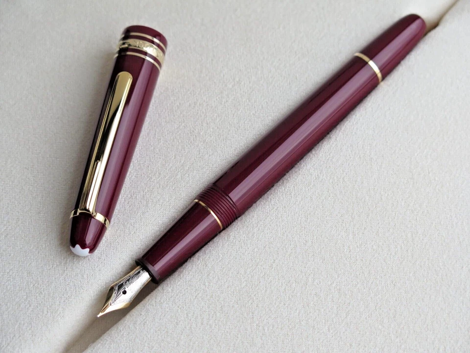 Fuente MONTBLANC .Pen Meisterstuck 145 Burdeos 14K M Nuevo en Caja Usado Raro Pluma Foto 2 de 4