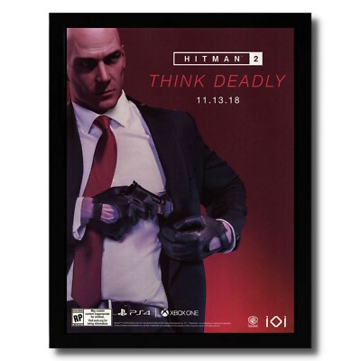 2018 Hitman 2 Framed Print Ad/Poster PS4 Xbox One PC Video Game Promo Wall Art